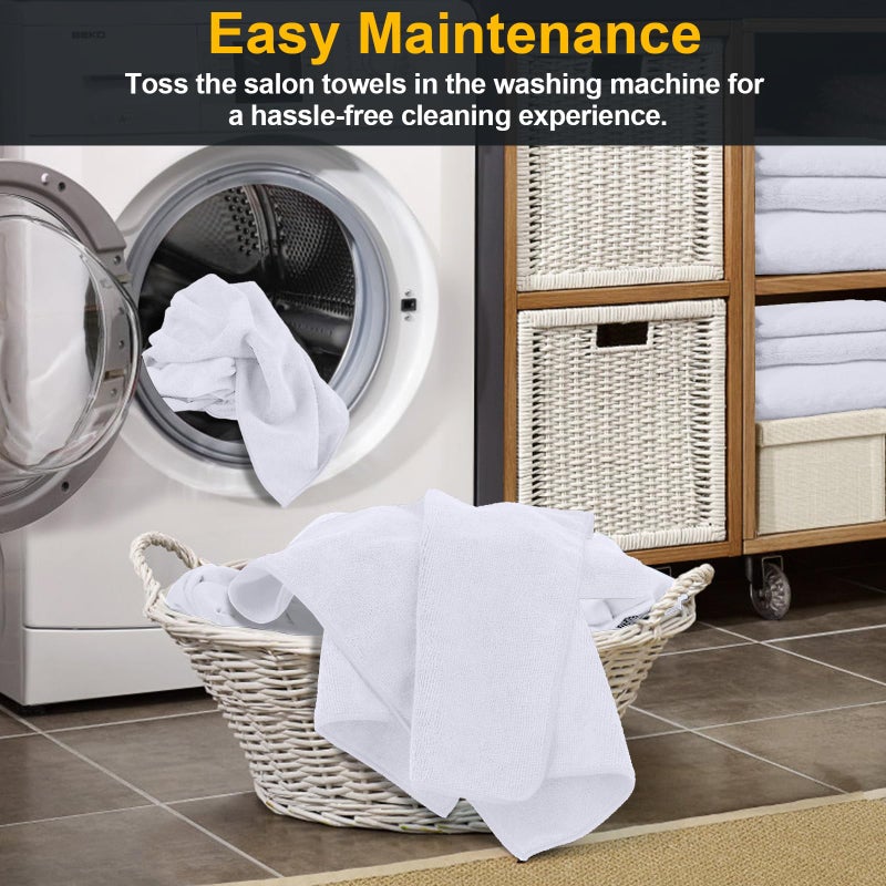 UNIMADE Salon Towels 24 Pack, Super Soft Microfiber Hand Towel, Highly Absorbent Hair-Drying Cloth for Gym, Bath, Spa Use and Home Beauty Care - White (16x29 inch) - Image 5
