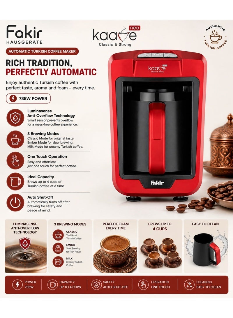 Fakir Turkish Coffee Maker 735W - Automatic Arabic Mocha Coffee & Milk Warmer with Pot, Multi-Cup Capacity, Auto Shutoff, Overheat Protection & Easy Cleaning for Home, Office & Gatherings - Image 2