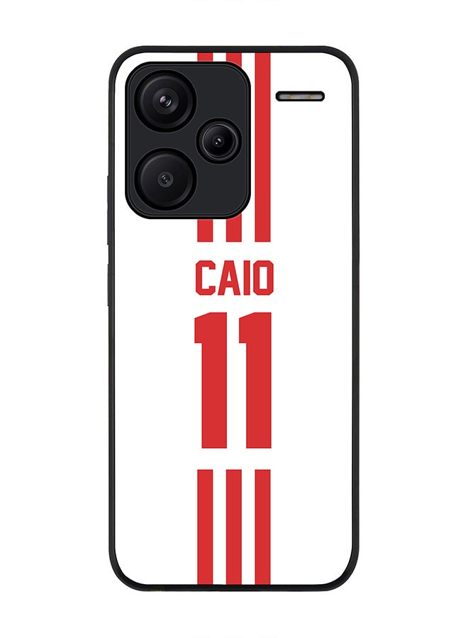 Stylizedd Rugged Black Edge Case for Xiaomi Redmi Note 13 Pro Plus, Slim fit Case Thin Cover -  Football Team - UAE, Player Name - Caio - Image 1