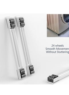 بيوينتي 2 Pieces Adjustable Washing Machine Pedestals Frame ， Drum Washing Machine Refrigerator Mobile Base ， Multifunction Washing Machine Base Stand Movably Adjustable  - Image 2