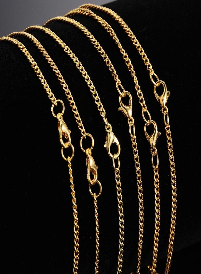 Hicarer 24 Pack Gold Plated Necklace Chain for Women Bulk 16-26 Inch 2 mm Gold Plated DIY Cable Link Chains for Jewelry Making with Lobster Clasps for DIY Necklace Jewelry Making Supplies(16 Inch) - Image 3