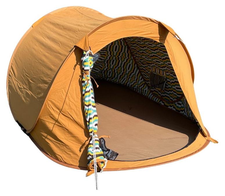 كيو كيو كامب خيمة قماش منبثقة بطبقة مزدوجة لشخصين خيمة نوم قابلة للطي مقاومة للماء 245X145X105CM - Image 1