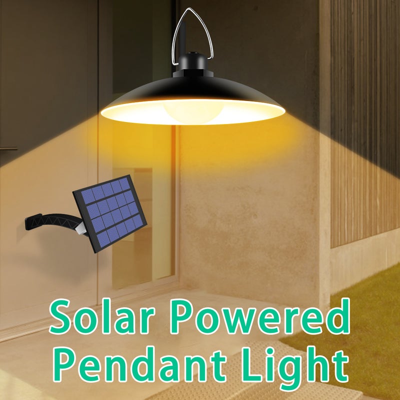 Solar Powered Pendants Light with Adjustable Panel Auto ON/OFF Lighting Sensor IP65 Water-resistant Hanging Lamp for Outdoor/Indoor Garden Patio Yard Storage - Image 3