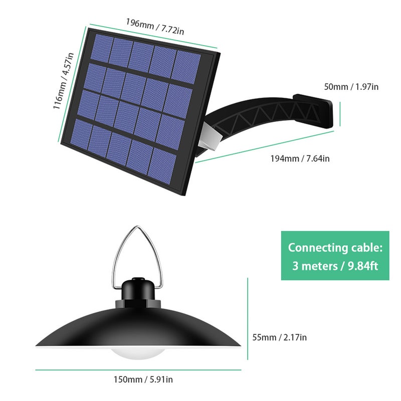 Solar Powered Pendants Light with Adjustable Panel Auto ON/OFF Lighting Sensor IP65 Water-resistant Hanging Lamp for Outdoor/Indoor Garden Patio Yard Storage - Image 5