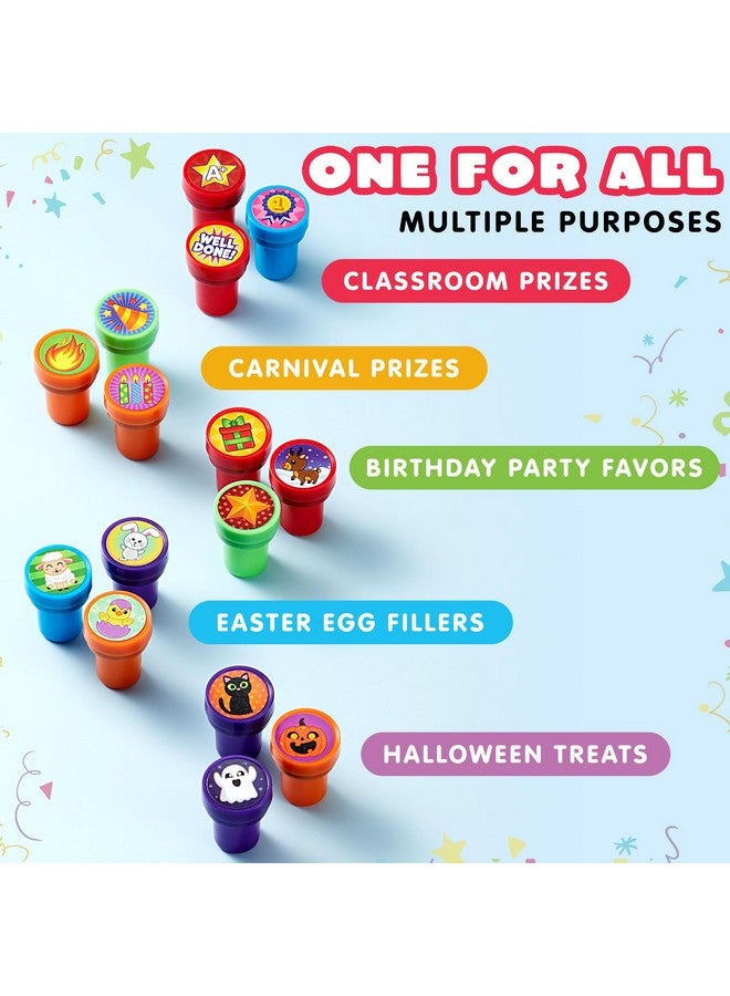 جوين طوابع جوين المتنوعة للأطفال، ٥٠ قطعة - طوابع ذاتية الحبر ب٥٠ تصميمًا، مثالية لحفلات أعياد الميلاد، وجوائز الكرنفال، وطوابع مدرسية، وحقائب هدايا، وطوابع هالوين، وعيد الميلاد (طوابع حديقة الحيوان، وطوابع العطلات) - Image 4