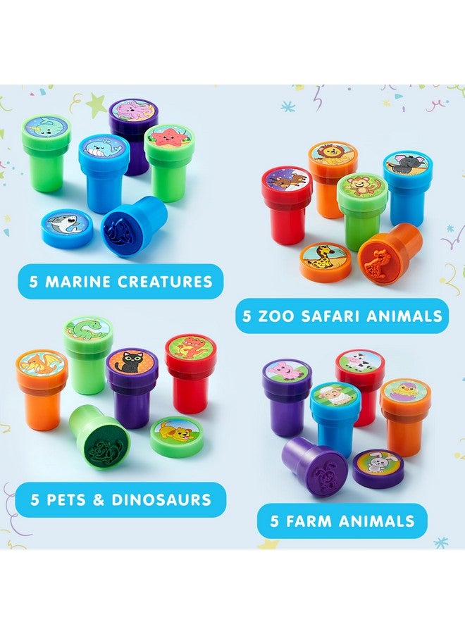 جوين طوابع جوين المتنوعة للأطفال، ٥٠ قطعة - طوابع ذاتية الحبر ب٥٠ تصميمًا، مثالية لحفلات أعياد الميلاد، وجوائز الكرنفال، وطوابع مدرسية، وحقائب هدايا، وطوابع هالوين، وعيد الميلاد (طوابع حديقة الحيوان، وطوابع العطلات) - Image 2