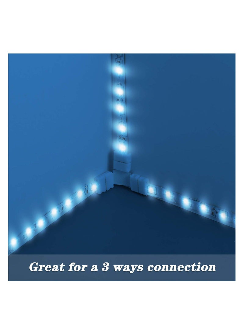 Generic 30 Pcs RGB LED Strip Connector Full Kit, 4 Pin Gapless Solderless Adapter Extension Compatible with SMD 5050 LED Strip, 20 Gapless Connectors, 5 L Connectors and 5 T Connectors(10 mm)  - Image 5