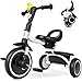 RIDYEE Toddler Tricycle for 18 Months to 5 Years Foldable Tricycles for 155 Year Olds Kids Tricycle with Adjustable CarryFriendly Ergonomic Seat and Covered Large Basket White - Image 2