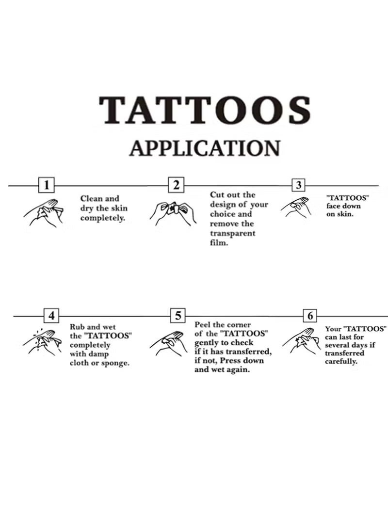 NAME 30-Sheets Waterproof Temporary Tattoo Stickers, Butterfly Love Heart Flower for Kids Adults Men and Women - Image 4