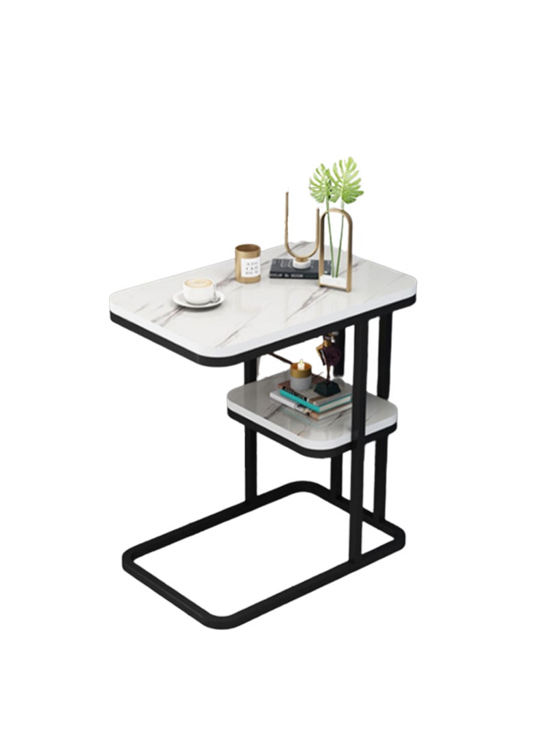 Sharpdo Sharpdo 2 Tier Square End Table Sofa Side Table Living Room Small Coffee Table 50*30*60cm - Image 1