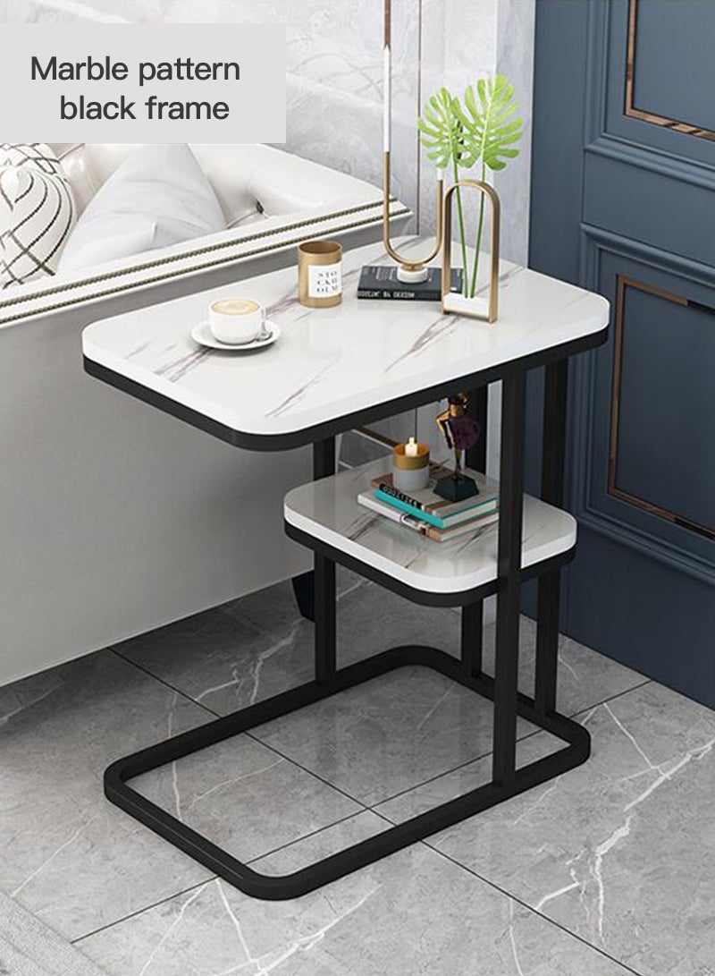Sharpdo Sharpdo 2 Tier Square End Table Sofa Side Table Living Room Small Coffee Table 50*30*60cm - Image 5