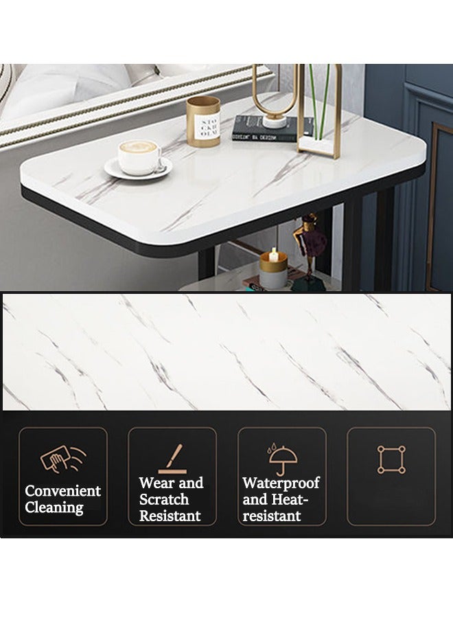 Sharpdo Sharpdo 2 Tier Square End Table Sofa Side Table Living Room Small Coffee Table 50*30*60cm - Image 3