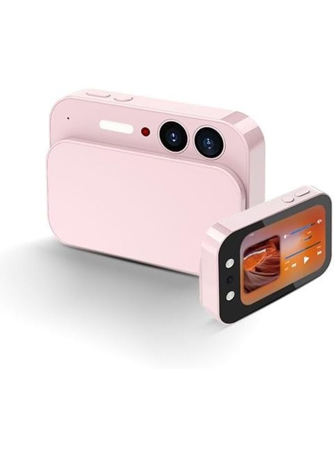 Pink 4K 64MP Digital Camera With Sliding Cover 2.8 Inch Screen 3600mAh Battery For Vlog - Image 1