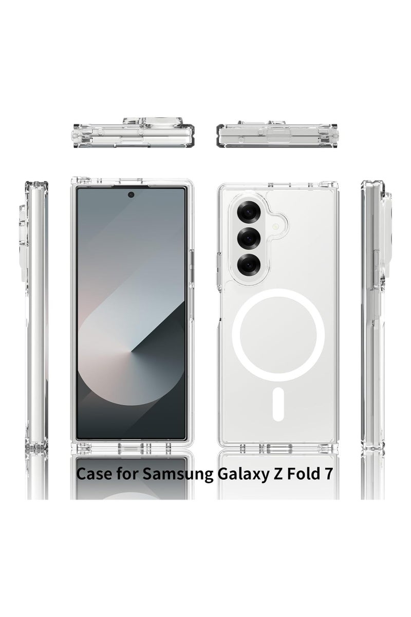 Denx Magnetic Clear Case For Samsung Galaxy Z fold 7, Compatible with MagSafe, Soft Slim TPU Shockproof Scratch-Proof Crystal Clear Case - Image 2
