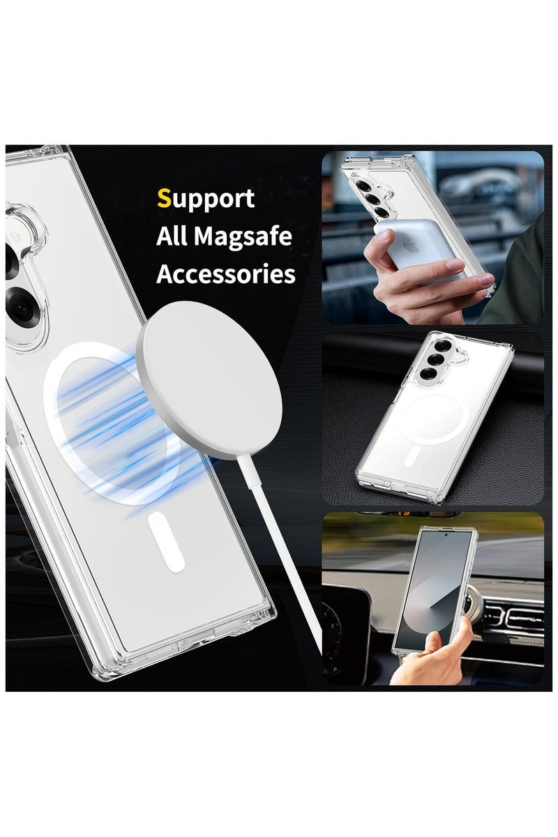 Denx Magnetic Clear Case For Samsung Galaxy Z fold 7, Compatible with MagSafe, Soft Slim TPU Shockproof Scratch-Proof Crystal Clear Case - Image 3