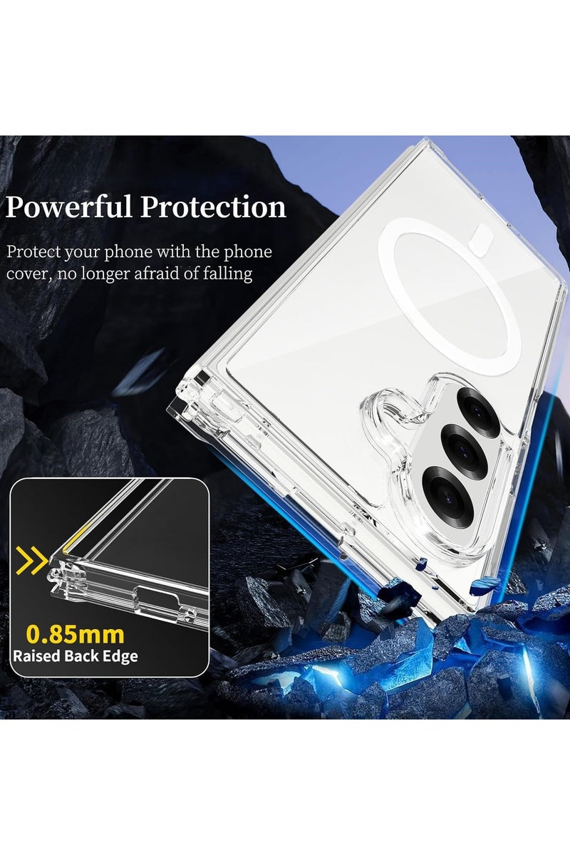Denx Magnetic Clear Case For Samsung Galaxy Z fold 7, Compatible with MagSafe, Soft Slim TPU Shockproof Scratch-Proof Crystal Clear Case - Image 4
