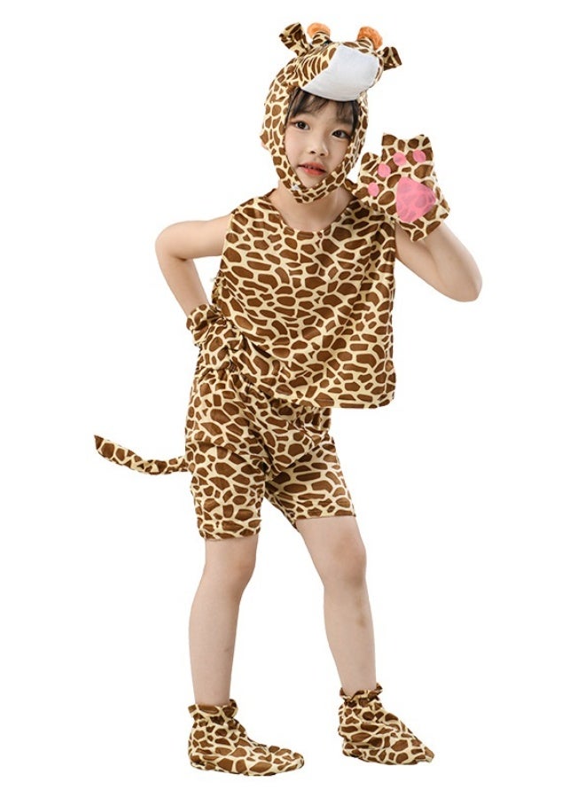 NIBEMINENT Children's performance costumes, stage animal performance costumes, summer short-sleeved animal clothing and dress-up - Image 1