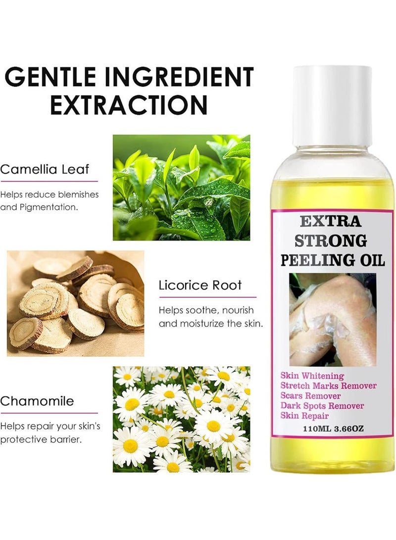 Extra Strong Peeling Oil | 110ml Body Exfoliator Effective Peeling Oil,Multi-Use Black Spot Correcting Oil Skin-Friendly Black Spot Remover Brightening Oil for Boys, Girls - Image 1