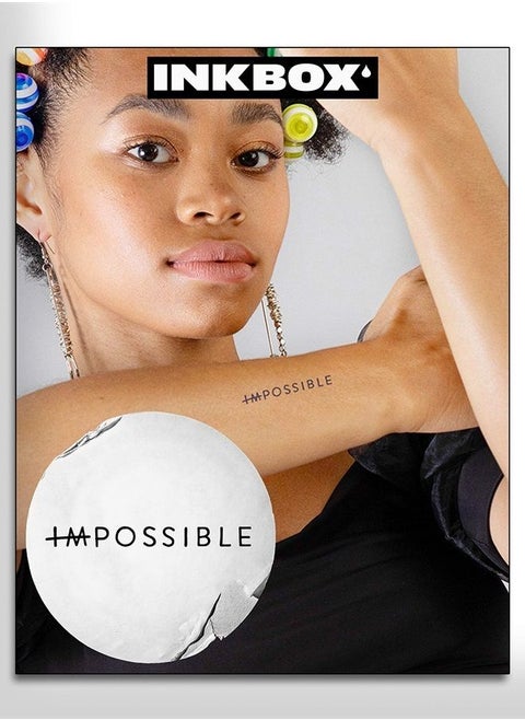 Inkbox Temporary Tattoos, Semi-Permanent Tattoo, One Premium Easy Long Lasting, Water-Resistant Temp Tattoo with For Now Ink - Lasts 1-2 Weeks, Script Tattoo, 3 x 3 in, Maxime