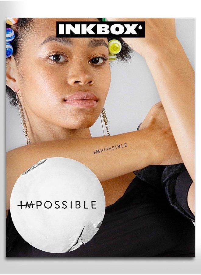 inkbox - Inkbox Temporary Tattoos, Semi-Permanent Tattoo, One Premium Easy Long Lasting, Water-Resistant Temp Tattoo with For Now Ink - Lasts 1-2 Weeks, Script Tattoo, 3 x 3 in, Maxime - Image 1
