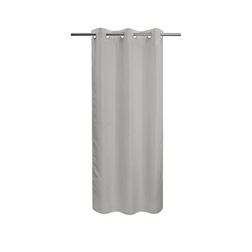 River Dream Stall Size No Hook Grey Shower Curtain Soft Microfiber - 36" Wide Small Fabric Shower Curtain Set for Narrow Stall, Waterproof & Washable, Bottom Magnets, Gray, 36x74 - Image 1
