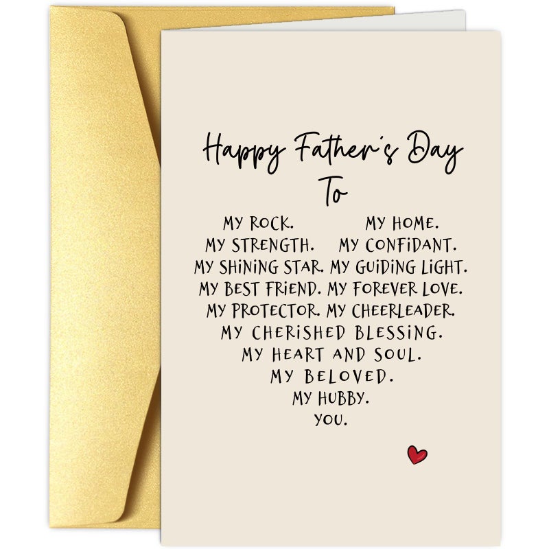 Obbyidk Romantic Poem Father's Day Card for Husband, Sweet Husband Fathers Day Card from Wife, Happy Father's Day to My Dear Hubby - Image 1
