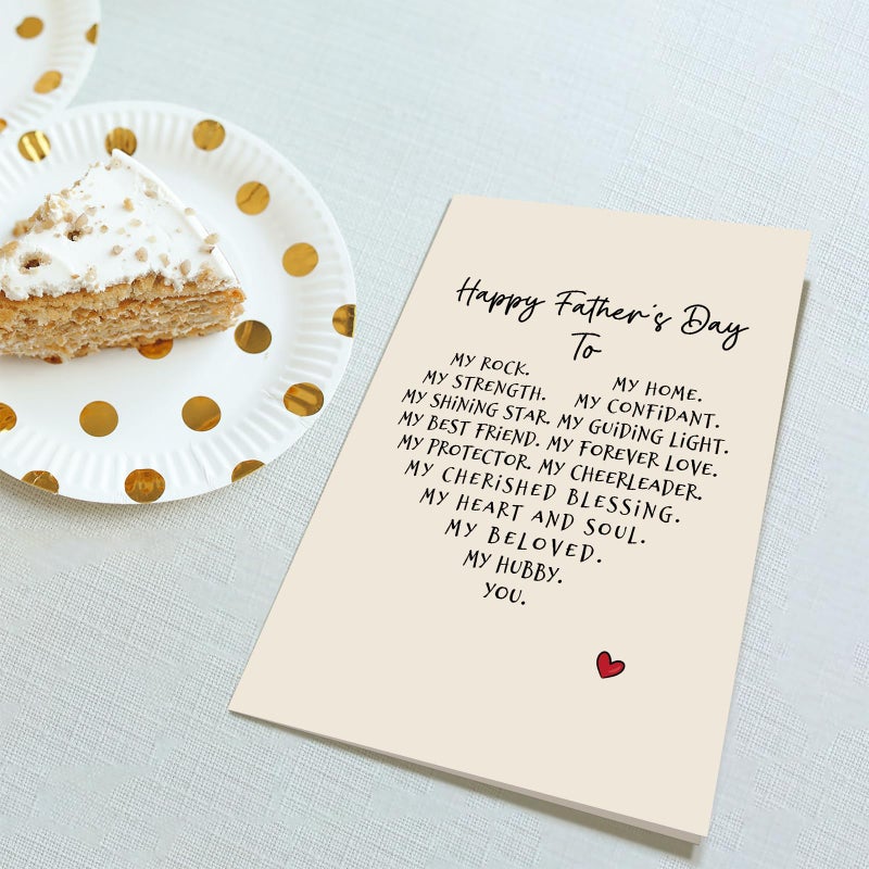 Obbyidk Romantic Poem Father's Day Card for Husband, Sweet Husband Fathers Day Card from Wife, Happy Father's Day to My Dear Hubby - Image 4