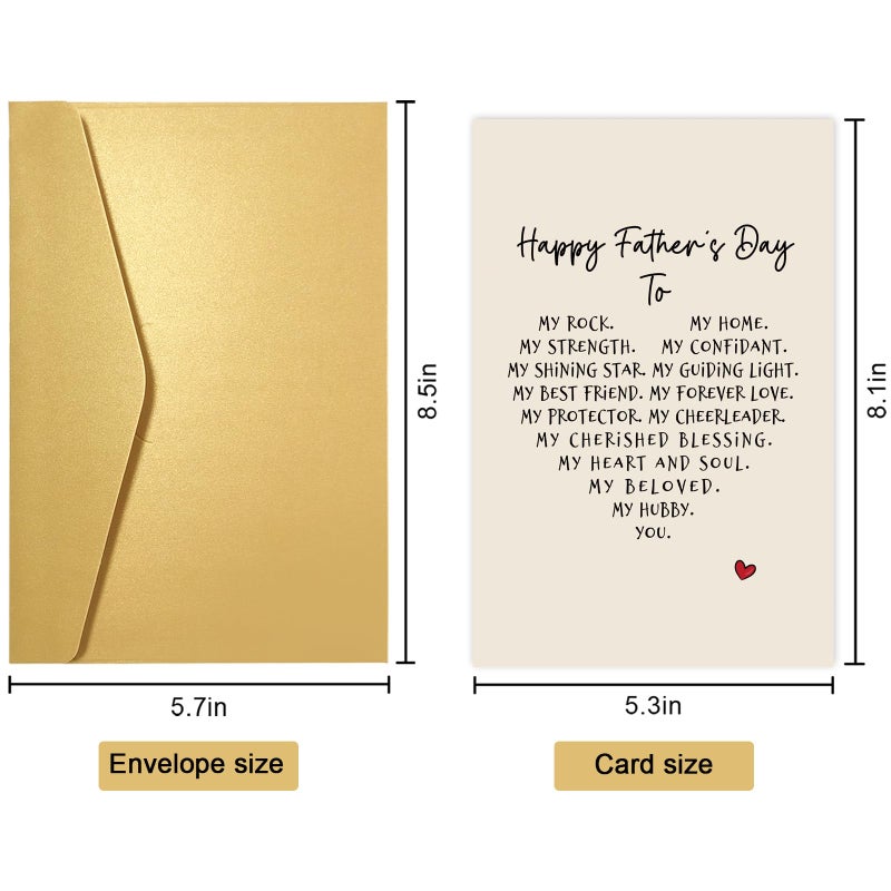 Obbyidk Romantic Poem Father's Day Card for Husband, Sweet Husband Fathers Day Card from Wife, Happy Father's Day to My Dear Hubby - Image 2