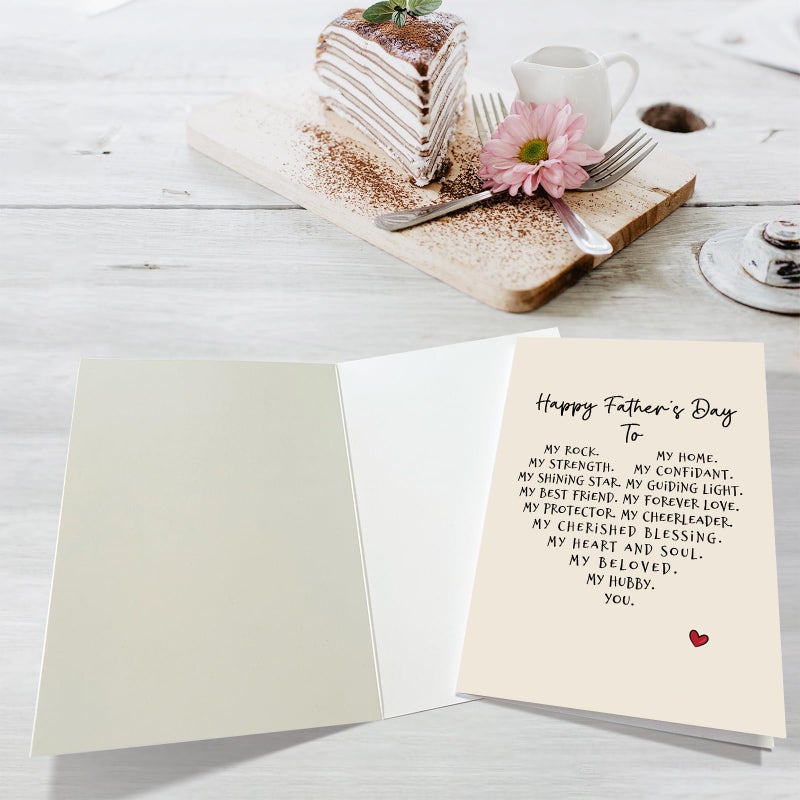 Obbyidk Romantic Poem Father's Day Card for Husband, Sweet Husband Fathers Day Card from Wife, Happy Father's Day to My Dear Hubby - Image 3