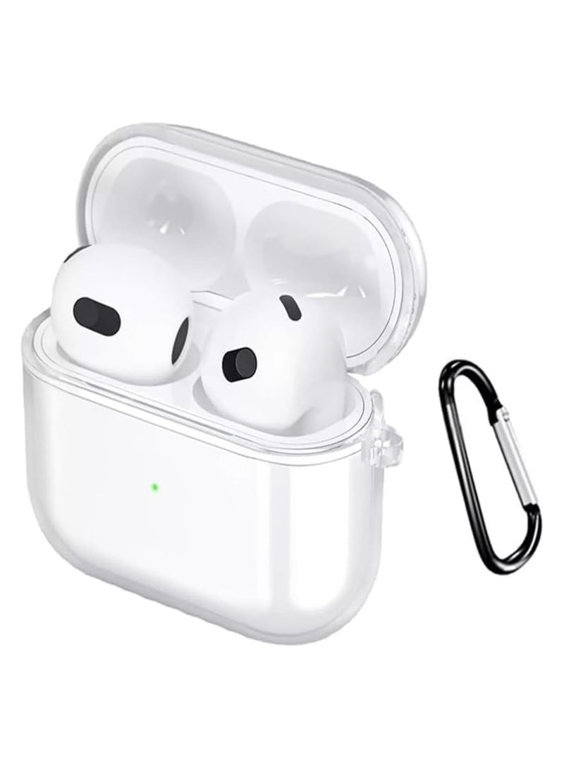 Soft TPU Clear Cover Anti-Scratch Dustproof Protective Case with Keychain for Apple AirPods 4, AirPods 4th Generation 2024, Clear - Image 1