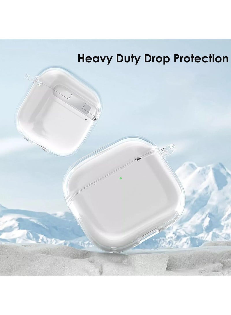 Soft TPU Clear Cover Anti-Scratch Dustproof Protective Case with Keychain for Apple AirPods 4, AirPods 4th Generation 2024, Clear - Image 2