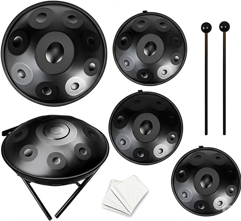 MegArya 22-Inch D Minor 9-Note Steel Tongue Drum Handpan - Tuned to 432Hz with Accessories - Image 4