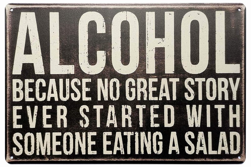 ERLOOD Alcohol Tin Signs Unique Metal Bar Wall Plaque Decor Vintage Kitchen Tin Sign 12 X 8 - Image 1