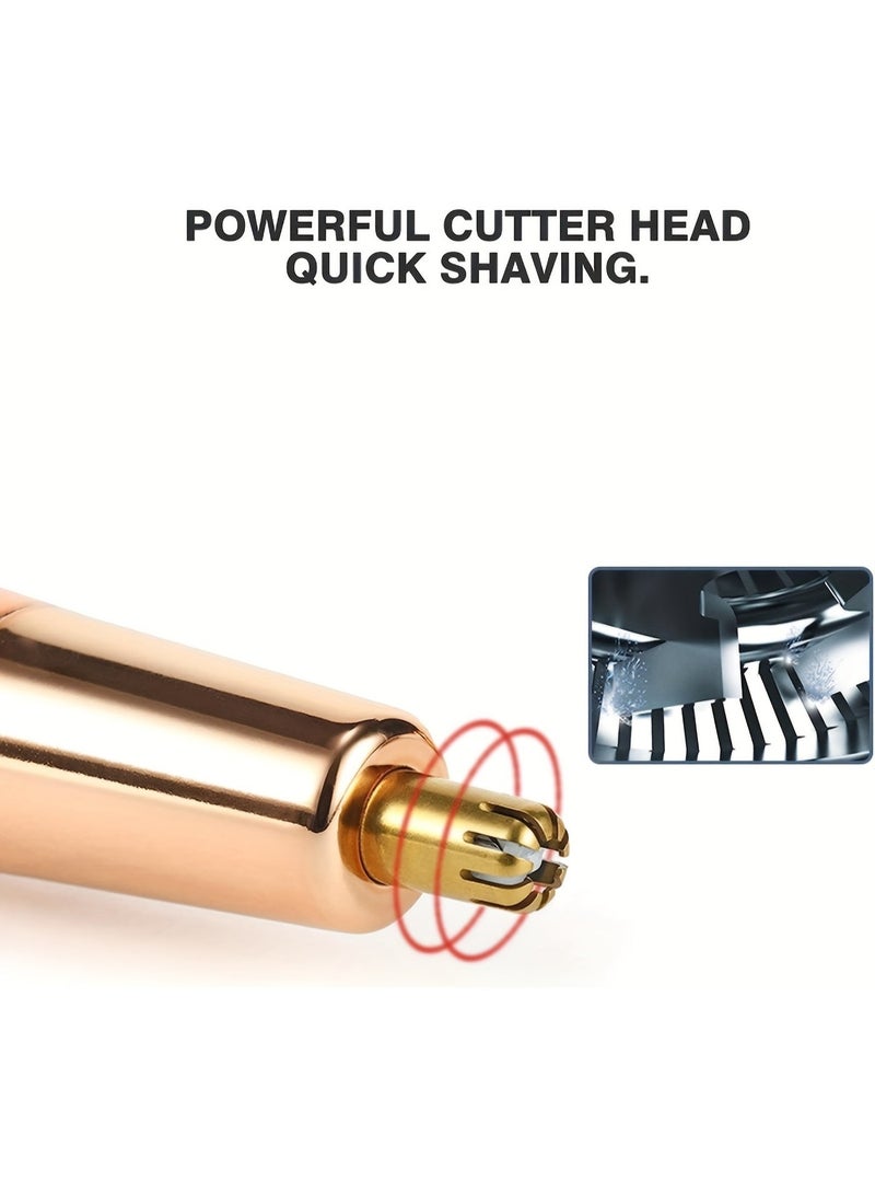 جهاز إزالة الشعر متعدد الوظائف 4 في 1 على شكل أحمر شفاه | جهاز إزالة شعر الجسم بالكامل للنساء | قابل لإعادة الشحن عبر منفذ USB، قابل للغسل، رؤوس شفرات مزدوجة (بمقاسات مختلفة)، ضوء LED، محمول، متعدد الوظائف - لتشذيب شعر الحواجب/الشفاه/الأنف/الإبط/الأطراف. بحجم أحمر الشفاه لسهولة الحمل. عمر بطارية طويل يصل إلى 60 دقيقة، شحن سريع عبر منفذ USB. رؤوس شفرات قابلة للغسل لضمان النظافة والراحة - Image 5