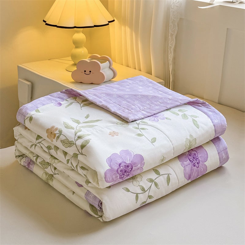 Class A Cotton Summer Quilt Air-Conditioning Single Double Summer Quilt 100 Pure Cotton Thin Quilt Student Quilt Children'S - Image 2
