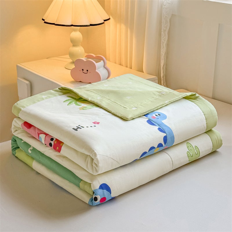 Class A Cotton Summer Quilt Air-Conditioning Single Double Summer Quilt 100 Pure Cotton Thin Quilt Student Quilt Children'S - Image 1