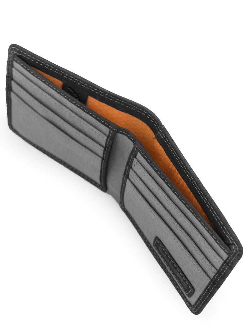 Timberland PRO Men's Slim Leather RFID Bifold Wallet with Back ID Window, Black/Bullard, One Size - Image 4