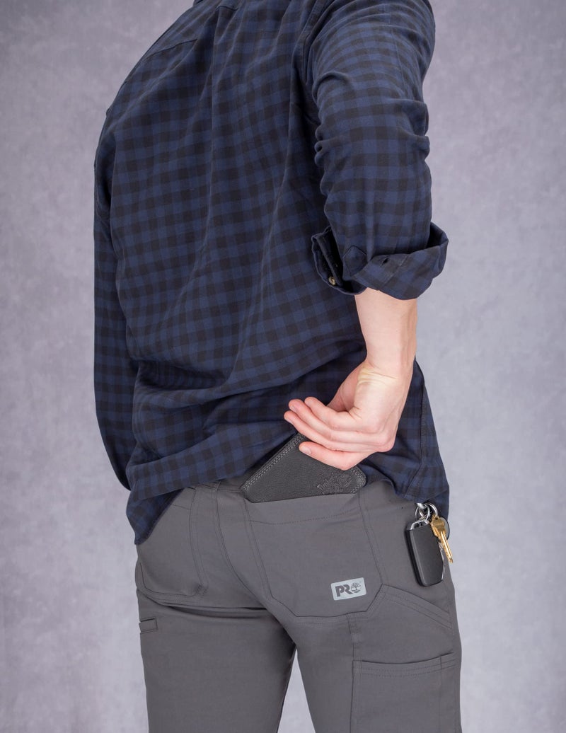 Timberland PRO Men's Slim Leather RFID Bifold Wallet with Back ID Window, Black/Bullard, One Size - Image 5