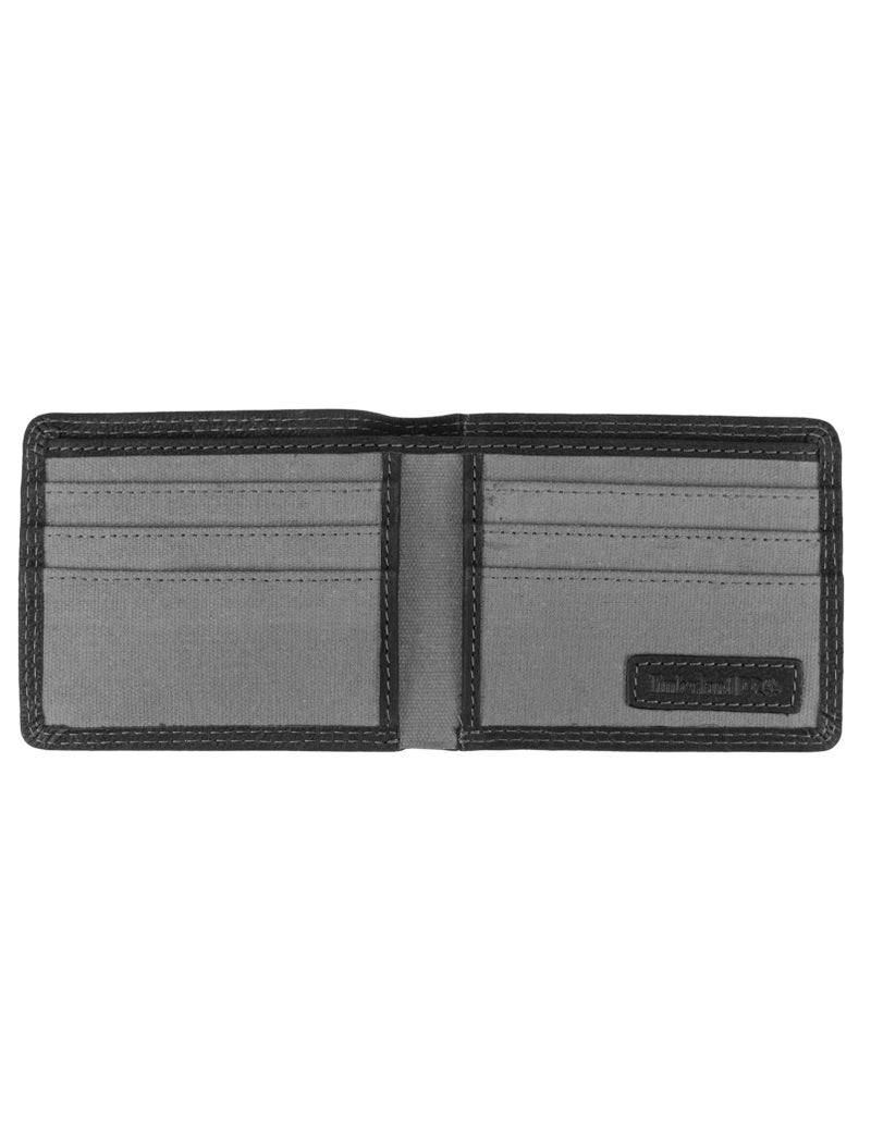 Timberland PRO Men's Slim Leather RFID Bifold Wallet with Back ID Window, Black/Bullard, One Size - Image 2