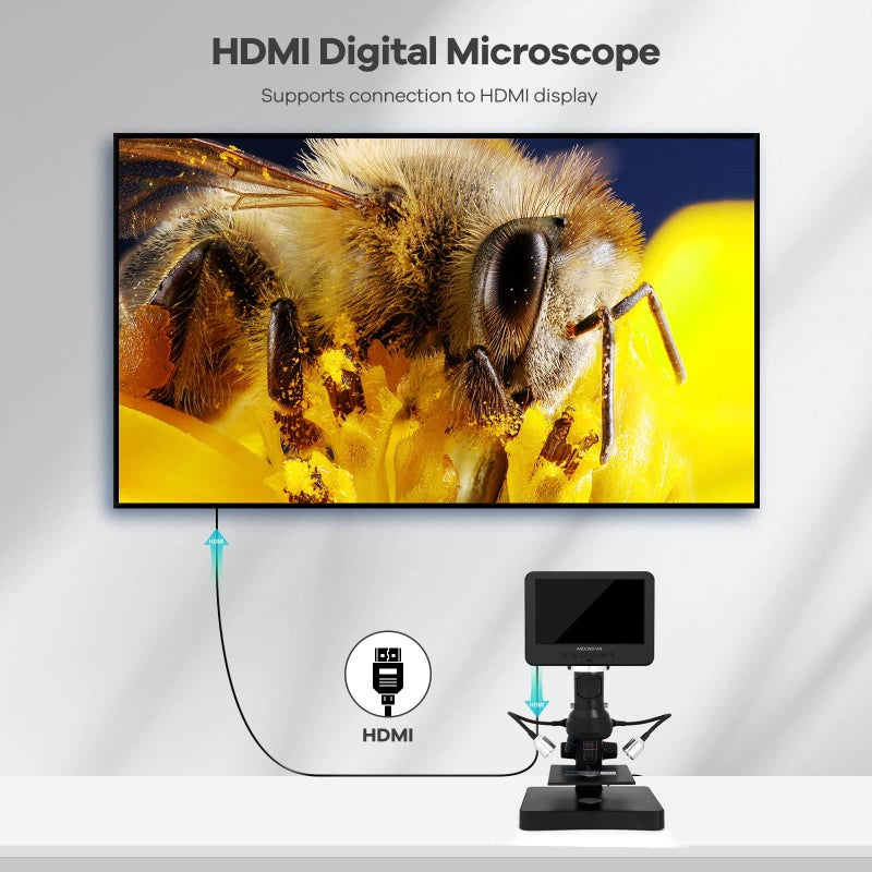 Andonstar AD246S-P HDMI Digital Microscope with 7'' Screen, 4000x 3 Lens 2160P UHD Video Record, Coin Microscope for Error Coins, Biological Microscope Kit for Adults and Kids, Prepred Slides - Image 4