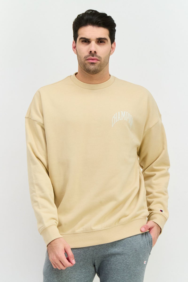 Champion Men Sportswear Fit Long Sleeve Outdoor Sweatshirts, Beige Combo - Image 1