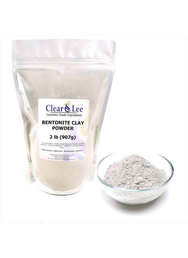 ClearLee Bentonite Clay Cosmetic Grade Powder - 100% Pure Natural Powder - Great For Skin Detox, Rejuvenation, and More - Heal Damaged Skin - DIY Clay Face Mask (2 LB)  - Image 1