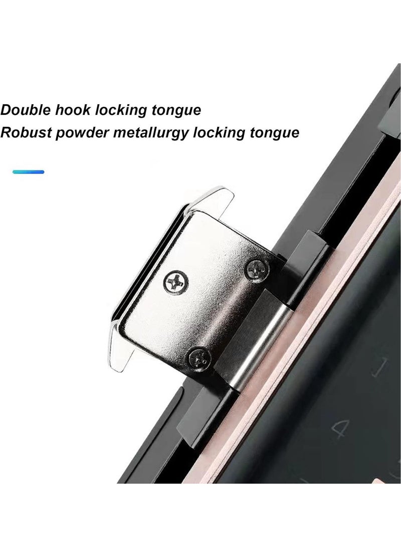 GGOOT Electronic Smart Glass Door Lock, Fingerprint Password Keyless Entry Door Lock, Support APP, Fingerprint, Password, Swipe Card Unlock Low Voltage Alarm Function for Home Office - Image 3