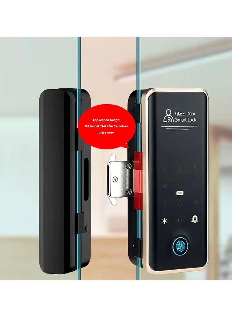 GGOOT Electronic Smart Glass Door Lock, Fingerprint Password Keyless Entry Door Lock, Support APP, Fingerprint, Password, Swipe Card Unlock Low Voltage Alarm Function for Home Office - Image 5