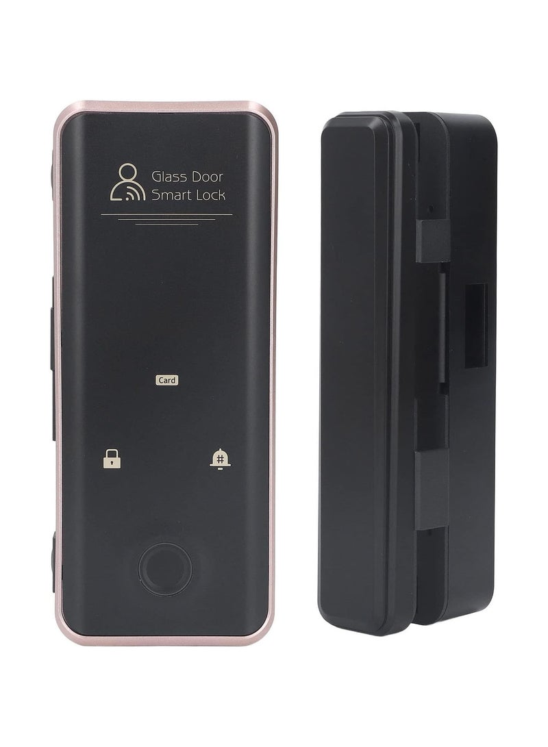 GGOOT Electronic Smart Glass Door Lock, Fingerprint Password Keyless Entry Door Lock, Support APP, Fingerprint, Password, Swipe Card Unlock Low Voltage Alarm Function for Home Office - Image 1