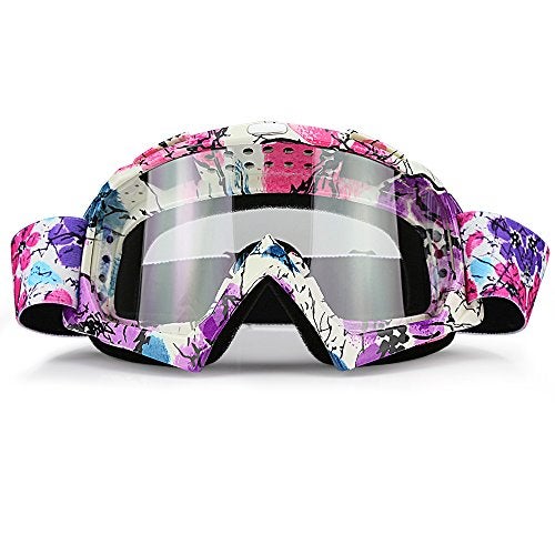 JAMIEWIN Clear Lens Dirt Bike Motorcycle Goggles ATV Racing Motocross Mx Goggle Glasses UV Protection for Men Women Youth Kids (Clear Lens) - Image 1