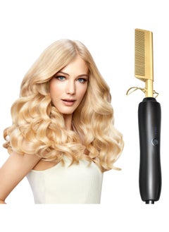 Hot Sale High Heat Ceramic Press Comb Hair Straightener Pressing Electric Hot Comb for woman Straightening and curling