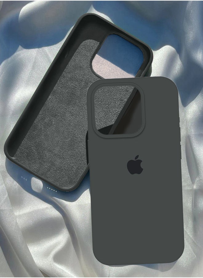 CATANES iPhone 15 Pro Max Case Silicone Case Full Body Protective Cover Shockproof Slim Phone Case Anti-Scratch Soft Microfiber Lining Grey  - Image 1