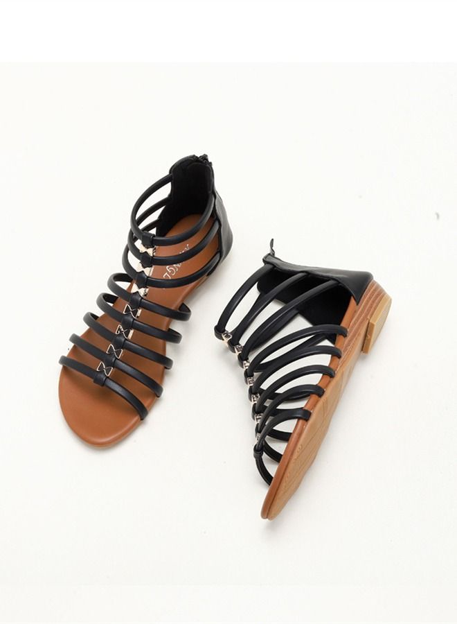 Loquat Casual And Versatile Flat Sandals 2CM Black  - Image 2