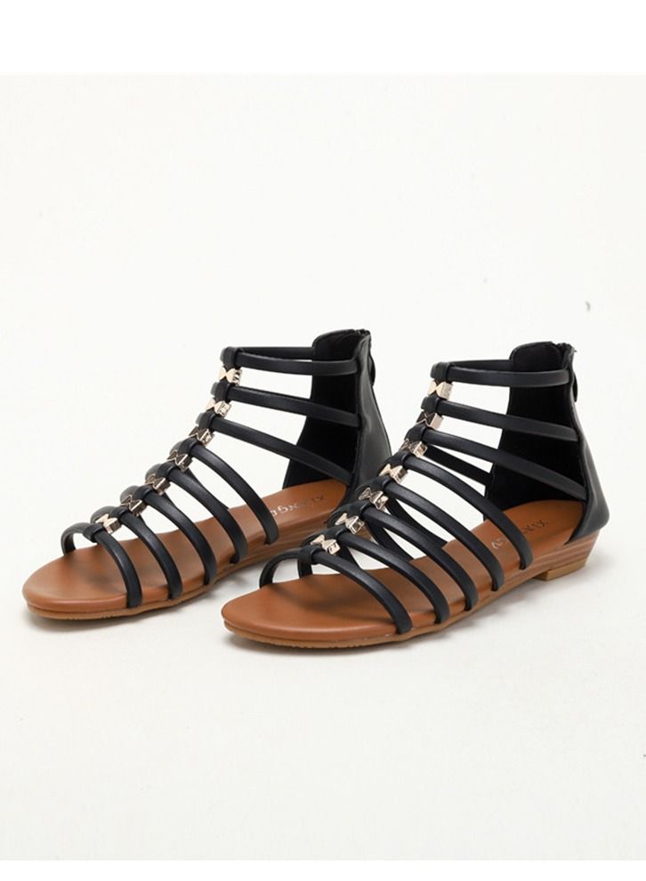 Loquat Casual And Versatile Flat Sandals 2CM Black  - Image 3